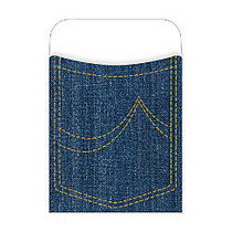 Barker Creek Peel & Stick Library Pockets, 3 1/2 inch; x 5 1/8 inch;, Denim, Pack Of 30