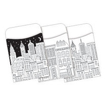 Barker Creek Peel & Stick Library Pockets, Color Me! Cityscapes, Pack Of 30