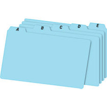 Office Wagon; Brand A-Z Index Card Guide Set, 5 inch; x 8 inch;, Blue, Set Of 25 Cards
