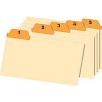 Office Wagon; Brand Card Guides, 4 inch; x 6 inch;, Manila/Orange, Pack Of 31