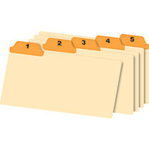 Office Wagon; Brand Manila Card Guides With Laminated Tabs, Daily, 3 inch; x 5 inch;, Manila/Orange, 31 Guides