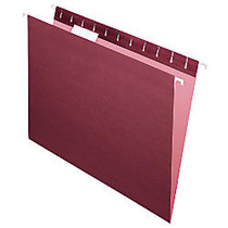 Office Wagon; Brand 2-Tone Hanging File Folders, 1/5 Cut, 8 1/2 inch; x 11 inch;, Letter Size, Maroon, Box Of 25
