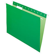 Office Wagon; Brand Hanging Folders, 8 1/2 inch; x 11 inch;, 1/5 Tab Cut, Bright Green, Box Of 25