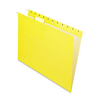 Oxford; Color 1/5-Cut Hanging Folders, Letter Size, Yellow, Box Of 25