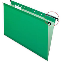 Pendaflex SureHook Technology Hanging Folders - Legal - 8 1/2 inch; x 14 inch; Sheet Size - 3/4 inch; Expansion - 1/5 Tab Cut - 11 pt. Folder Thickness - Wood, Plastic, Polylaminate - Bright Green - 20 / Box