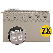 Smead TUFF; Hanging Box Bottom Folder with Easy Slide? Tab, 2 inch; Expansion, Legal Size, Steel Gray, Box of 18