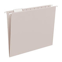 Smead; Hanging File Folders, 1/5-Cut Adjustable Tab, Letter Size, Gray, Box Of 25