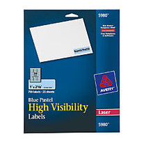 Avery; Color Laser Address Labels, 1&rdquo; x 2 5/8&rdquo;, Blue Pastel, Pack Of 750