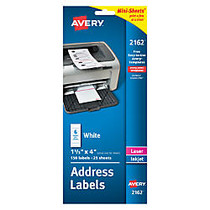 Avery; Matte White Inkjet Address Labels For Color Printing, 1 1/3 inch; x 4 inch;, Pack Of 150