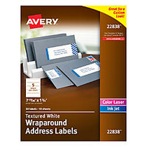 Avery; Premium Address Labels, Wraparound 1 3/4 inch; x 7 17/20 inch;, Textured White, Pack Of 50
