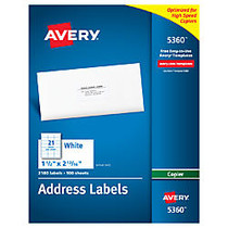 Avery; White Copier Address Labels, 1 1/2 inch; x 2 13/16 inch;, Box Of 2,100