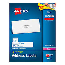 Avery; White Laser Address Labels, 1 inch; x 4 inch;, Box Of 5,000