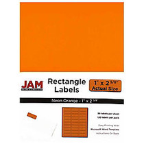 JAM Paper; Mailing Address Labels, 1 inch; x 2 5/8 inch;, Neon Orange, Pack Of 120