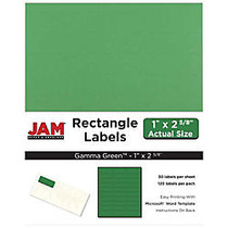 JAM Paper; Mailing Address Labels, 2 5/8 inch; x 1 inch;, Astrobright Gamma Green, Pack Of 120