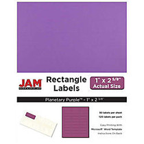 JAM Paper; Mailing Address Labels, 2 5/8 inch; x 1 inch;, Astrobright Planetary Purple, Pack Of 120