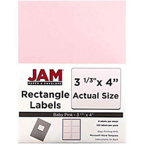 JAM Paper; Mailing Address Labels, 4 inch; x 3 5/16 inch;, Baby Pink, Pack Of 120