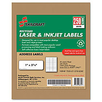 SKILCRAFT; 100% Recycled White Inkjet/Laser Address Labels, 1 inch; x 2 5/8 inch;, Box Of 250 Sheets (AbilityOne 7530-01-578-9290)