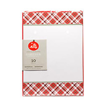 Gartner Studios; Red Plaid Invitations, 5 inch; x 7 inch;, Pack Of 10