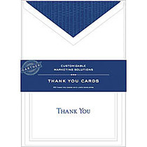 Gartner Studios; Thank You Cards, 5 1/4 inch; x 3 3/4 inch;, White With Blue Accents, Pack Of 20