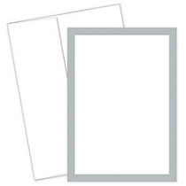 Great Papers! Flat Card Invitation, 5 1/2 inch; x 7 3/4 inch;, 127 Lb, Metallic, Silver/White, Pack Of 20