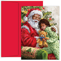 Great Papers! Holiday Greeting Cards With Envelopes, 5 5/8 inch; x 7 7/8 inch;, Santa Hug, Pack Of 18