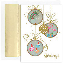 Great Papers! Holiday Greeting Cards With Envelopes, 5 5/8 inch; x 7 7/8 inch;, Tropical Ornaments, Pack Of 18