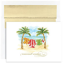 Great Papers! Holiday Greeting Cards, 5 5/8 inch; x 7 7/8 inch;, Beach Break, Pack Of 18