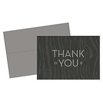 Great Papers! Thank You Cards, 4 7/8 inch; x 3 3/8 inch;, Wood Grain, Gray, Pack Of 20