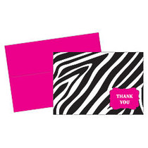 Great Papers! Thank You Cards, 4 7/8 inch; x 3 3/8 inch;, Zebra, Black/White, Pack Of 20