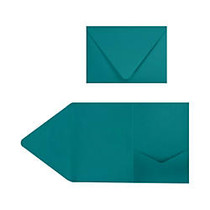 LUX Pocket Invitations, A7, 5 inch; x 7 inch;, Teal, Pack Of 10