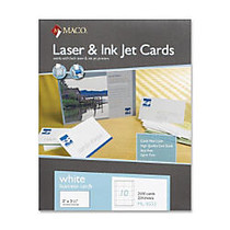 MACO Micro-perforated Laser/Ink Jet Business Cards - 2 inch; Width x 3.5 inch; Length - 2,500/Box -Rectangle - 10/Sheet - Laser, Inkjet - White
