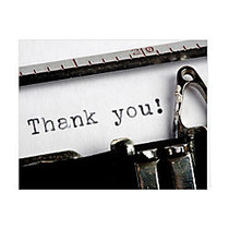 Retrospect Thank You Note Cards With Envelopes, 4 1/2 inch; x 5 7/8 inch;, Typewriter, Box Of 10