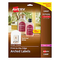 Avery; Easy Peel; Permanent Textured Arched Inkjet/Laser Labels, 3 inch; x 2 1/4 inch;, Pack Of 90