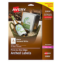 Avery; Easy Peel; Permanent Textured Arched Inkjet/Laser Labels, 4 3/4 inch; x 3 1/2 inch;, Pack Of 40