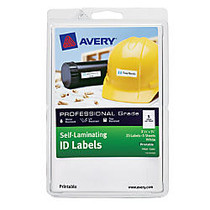 Avery; Heavy-Duty Self-Laminating ID Labels, Inkjet/Laser, 3 1/4 inch; x 3/4 inch;, White, Pack Of 25