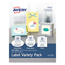 Avery; Permanent Specialty Label Variety Pack, White, Pack Of 126