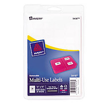 Avery; Removable Inkjet/Laser Multipurpose Labels, 1/2 inch; x 3/4 inch;, White, Pack Of 1,008