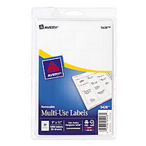 Avery; Removable Inkjet/Laser Multipurpose Labels, 3/4 inch; x 1 inch;, White, Pack Of 1,000