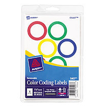 Avery; Removable Round Inkjet/Laser Color Coding Labels, 1 1/4 inch; Diameter, Assorted Colors, Pack Of 400