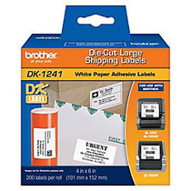 Brother; DK-1241 Black-On-White 4 inch; x 6 inch; Labels, Roll Of 200