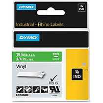 Dymo White on Green Color Coded Label - Permanent Adhesive -  inch;0.75 inch; Width x 18 ft Length - Thermal Transfer - White, Green - Vinyl - 1 Each