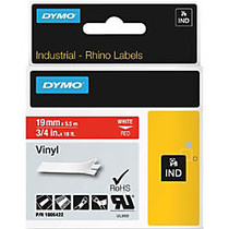 Dymo White on Red Color Coded Label - Permanent Adhesive -  inch;0.75 inch; Width x 18.04 ft Length - Rectangle - Thermal Transfer - Red, White - Vinyl - 1 Each
