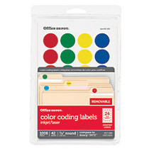 Office Wagon; Brand Removable Round Color-Coding Labels, 3/4 inch; Diameter, Assorted Colors, Pack Of 1,008