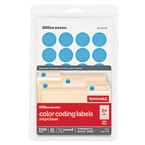 Office Wagon; Brand Removable Round Color-Coding Labels, 3/4 inch; Diameter, Light Blue, Pack Of 1,008