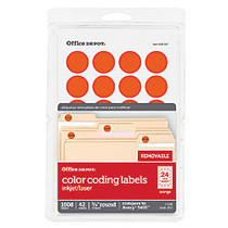 Office Wagon; Brand Removable Round Color-Coding Labels, 3/4 inch; Diameter, Orange, Pack Of 1,008