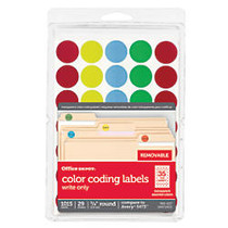 Office Wagon; Brand See-Thru&trade; Removable Color Dots, 3/4 inch; Diameter, Assorted Colors, Pack Of 1,015