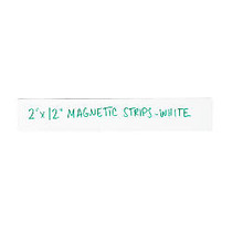 Partners Brand White Warehouse Labels - Magnetic Strips 2 inch; x 12 inch;, Case of 25