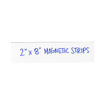 Partners Brand White Warehouse Labels - Magnetic Strips 2 inch; x 8 inch;, Case of 25