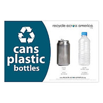 Recycle Across America Cans And Plastics Standardized Recycling Labels, 5 1/2 inch; x 8 1/2 inch;, Dark Teal
