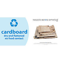 Recycle Across America Cardboard Standardized Recycling Labels, 4 inch; x 9 inch;, Light Blue